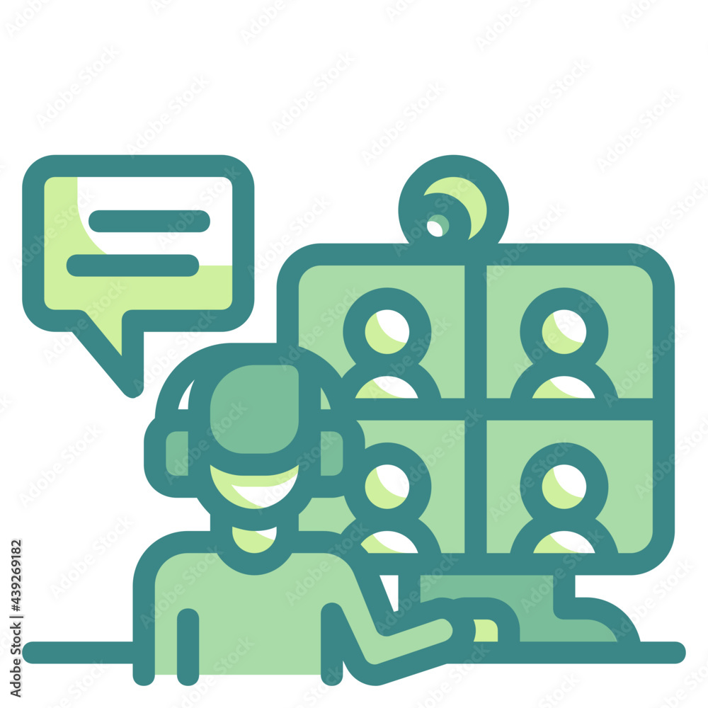 online green twotone line icon online green twotone line icon