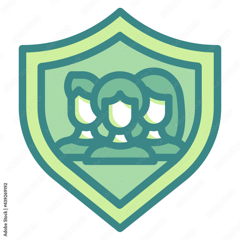protect green twotone line icon protect green twotone line icon