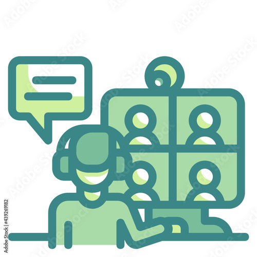 online green twotone line icon