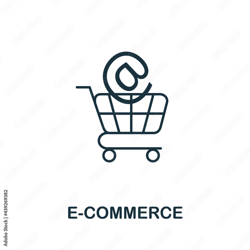 E-Commerce line icon. Simple outline illustration from e-commerce collection. Creative E-Commerce icon for web design, templates, infographics and more E-Commerce line icon. Simple outline illustration from e-commerce collection. Creative E-Commerce icon for web design, templates, infographics and more