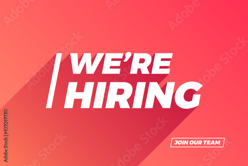 We Are Hiring Background Advertisement Long Shadow Design