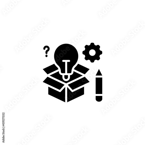 Thinking Outside the Box icon in vector. Logotype