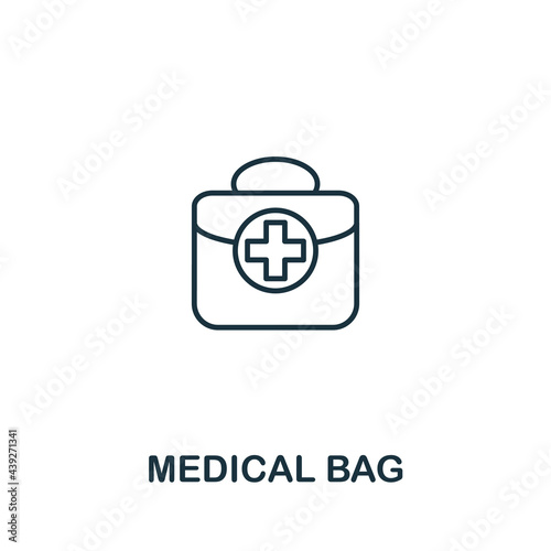 Medical Bag line icon. Thin style element from medicine icons collection. Outline medical bag icon
