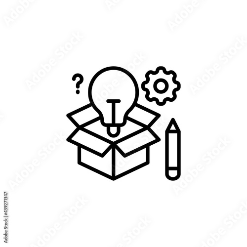 Thinking Outside the Box icon in vector. Logotype