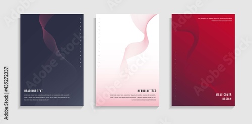 Set Minimal Elegant Dynamic Wavy Lines Cover Template . Good For Cover, Flyer, Banner Or Wallpaper.