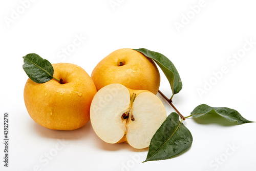 Pear on a white background, fruit.
흰 배경 위의 배, 과일 photo