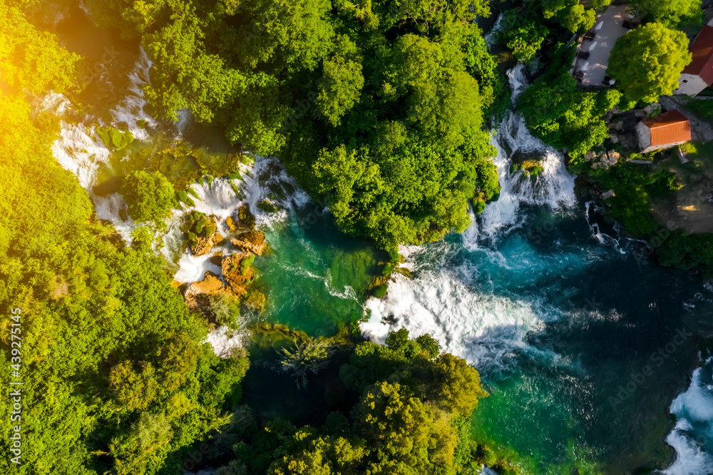 Beautiful Skradinski Buk Waterfall In Krka National Park - Dalmatia Croatia, Europe
