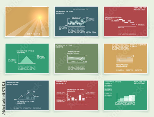 Brochures for business reports  cover layout and infographics