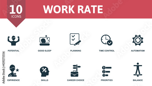 Tableau sur toile Work Rate icon set