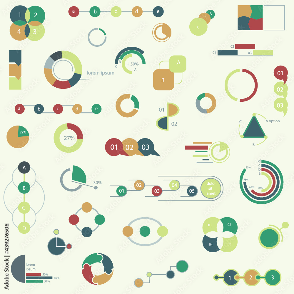 Brochures for business reports, cover layout and infographics