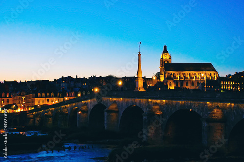 european town at night