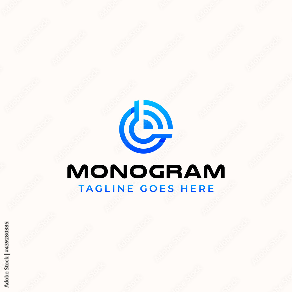 Letter C Monogram with Wifi Icon Logo Template Vector Illustration In Isolated White Background Letter C Monogram with Wifi Icon Logo Template Vector Illustration In Isolated White Background