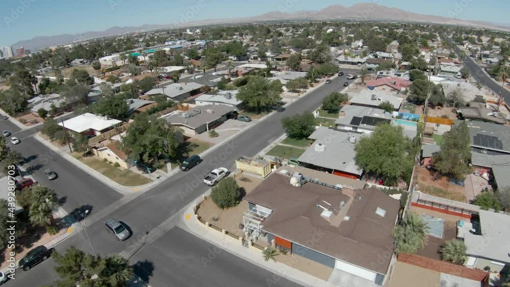 Wide panoramic of Las Vegas residential neighbourhood. Urban suburban sprawl Wide panoramic of Las Vegas residential neighbourhood. Urban suburban sprawl