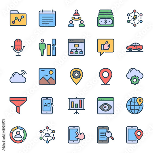 Filled outline icons for SEO & Web.