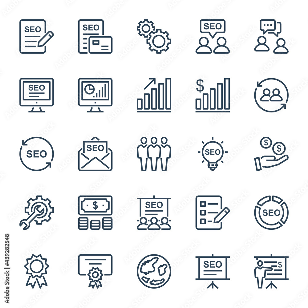 Outline icons for SEO & Web.