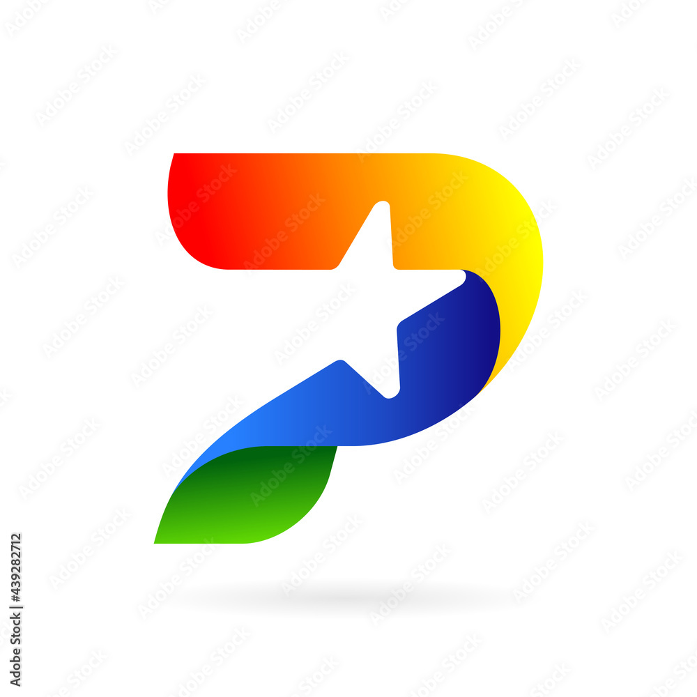 star logo with letter p symbol star logo with letter p symbol