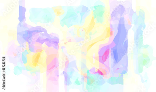 Light abstract digital watercolor artwork made with organic shapes. Colourful trendy art