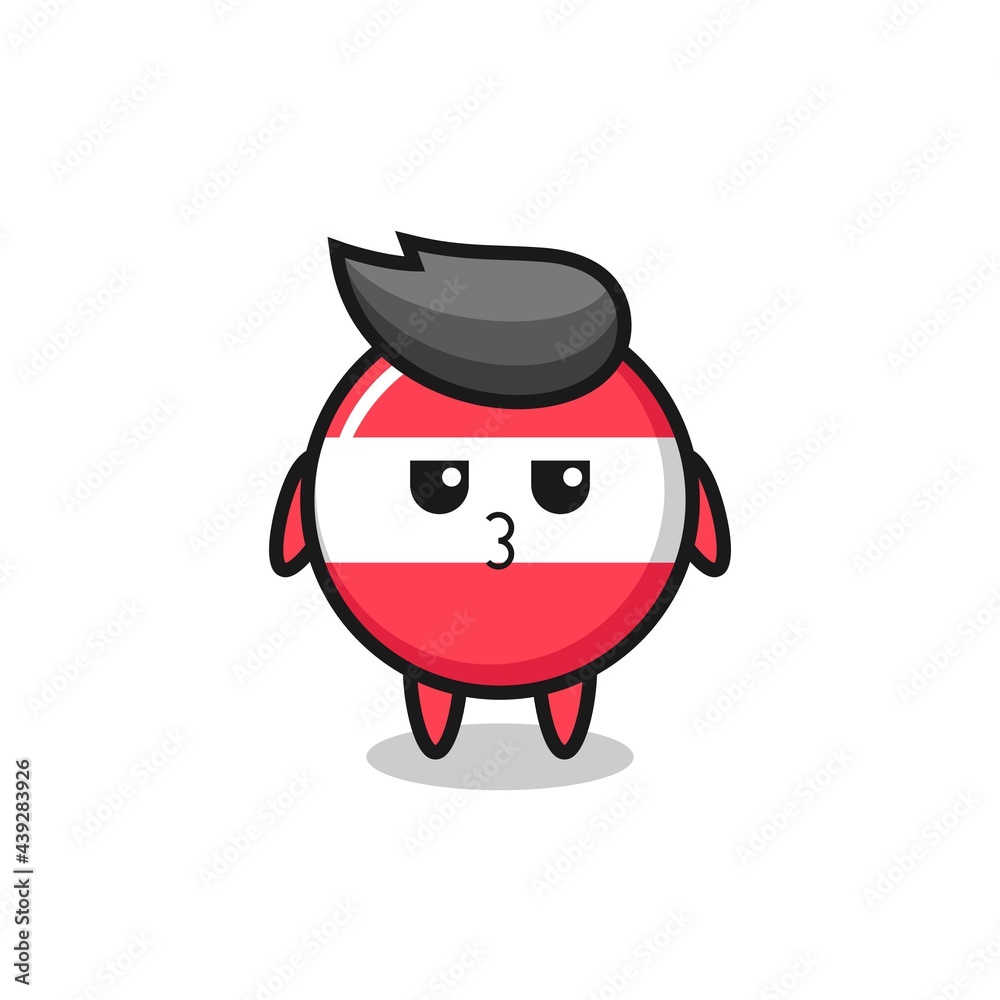 Fototapeta premium the bored expression of cute austria flag badge characters