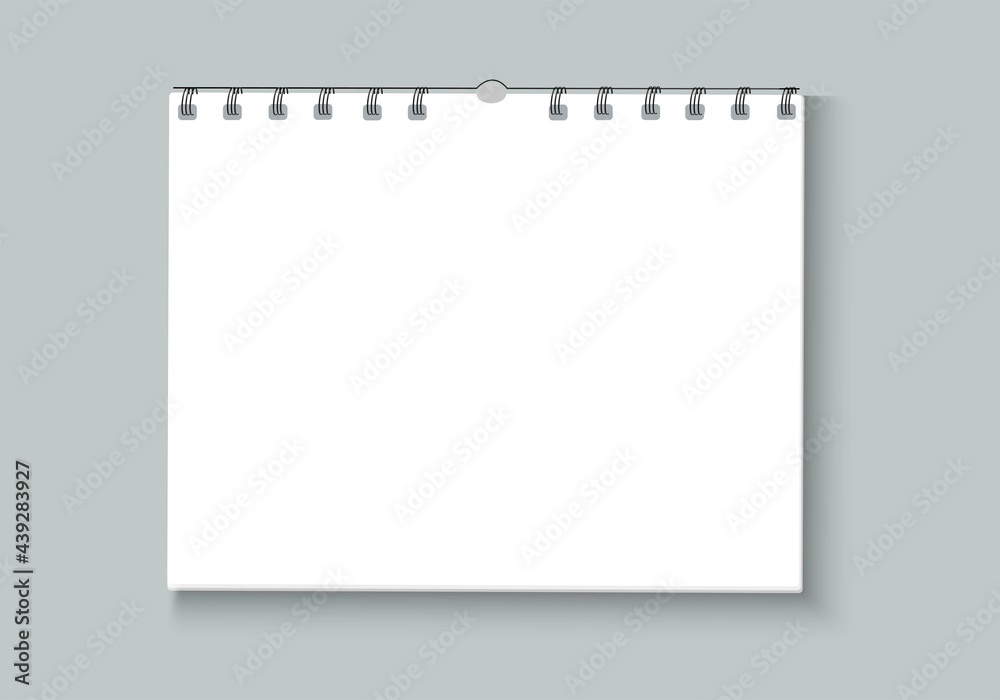 Blank, paper spiral bound notebook. Blank tear-off calendar mockup with black staples. Important reminder notes. Stationery. Vector illustration.
Blank, paper spiral bound notebook. Blank tear-off calendar mockup with black staples. Important reminder notes. Stationery. Vector illustration.