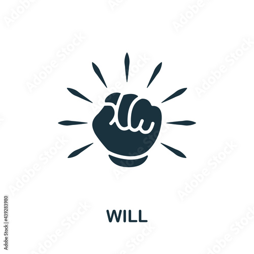 Will icon. Simple creative element. Filled monochrome Will icon for templates, infographics and banners