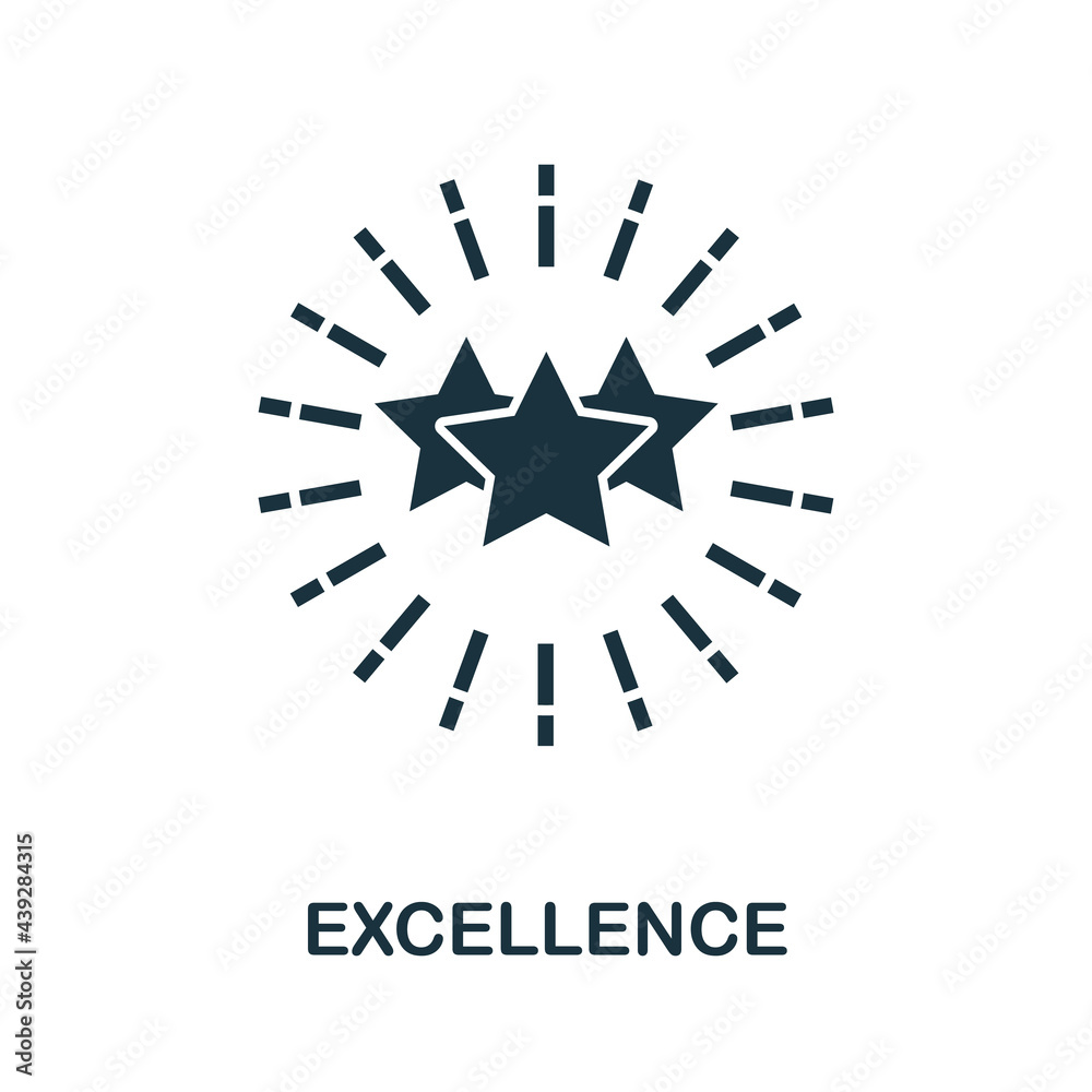 Excellence icon. Simple creative element. Filled monochrome Excellence icon for templates, infographics and banners Excellence icon. Simple creative element. Filled monochrome Excellence icon for templates, infographics and banners