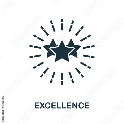 Excellence icon. Simple creative element. Filled monochrome Excellence icon for templates, infographics and banners