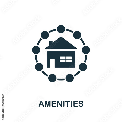 Amenities icon. Simple creative element. Filled monochrome Amenities icon for templates, infographics and banners