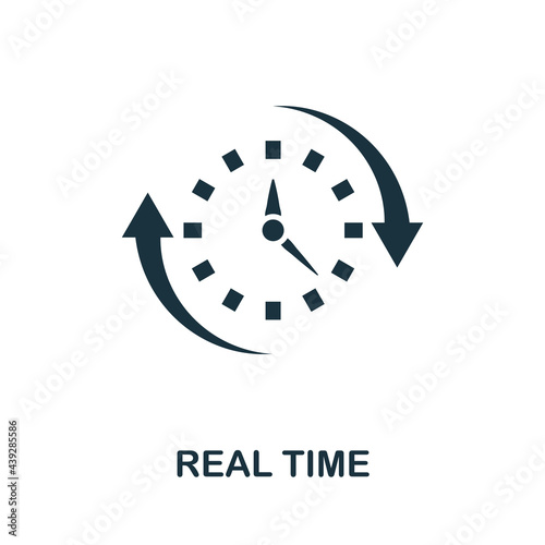 Real Time icon. Simple creative element. Filled monochrome Real Time icon for templates, infographics and banners