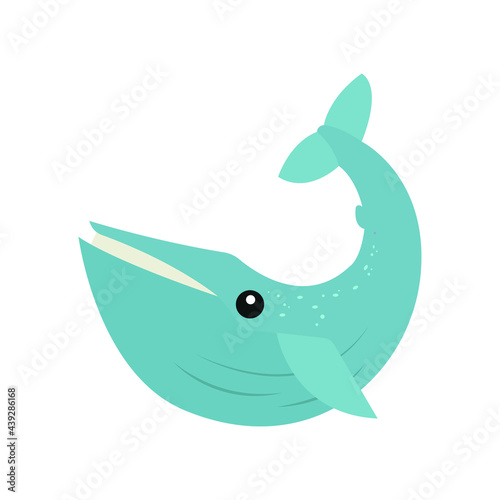 Whale emoji illustration vector