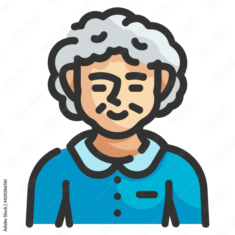 grandmother fill outline icon
