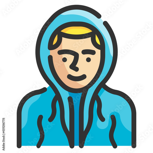 hooded fill outline icon