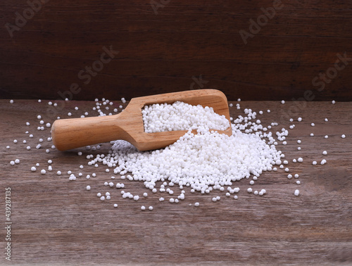 White Sago Pearls in Bowl Also Know as Sabudana, Tapioca Pearl or Sago Seeds isolated on White Background photo