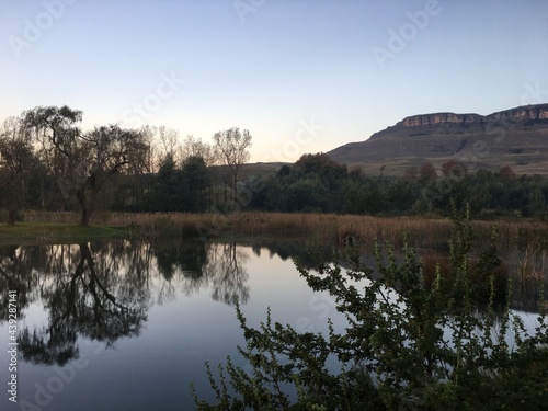 Kamberg, Berg, Drakensberg, KwaZulu Natal, South Africa, berg lake and mountains (ID: 439287141)