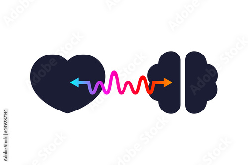 Heart brain and arrow. Harmony icon