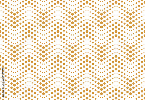 The geometric pattern with points. Seamless vector background. White and gold texture. Simple lattice graphic design