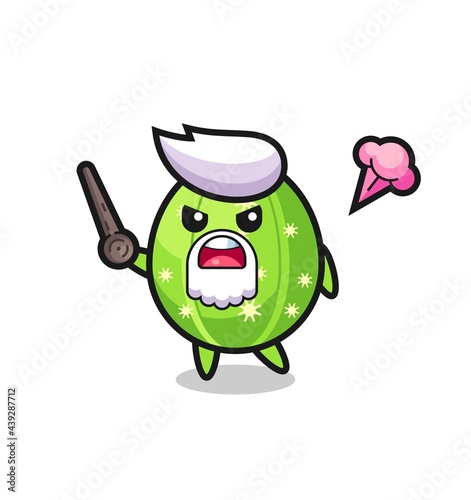 cute cactus grandpa is getting angry