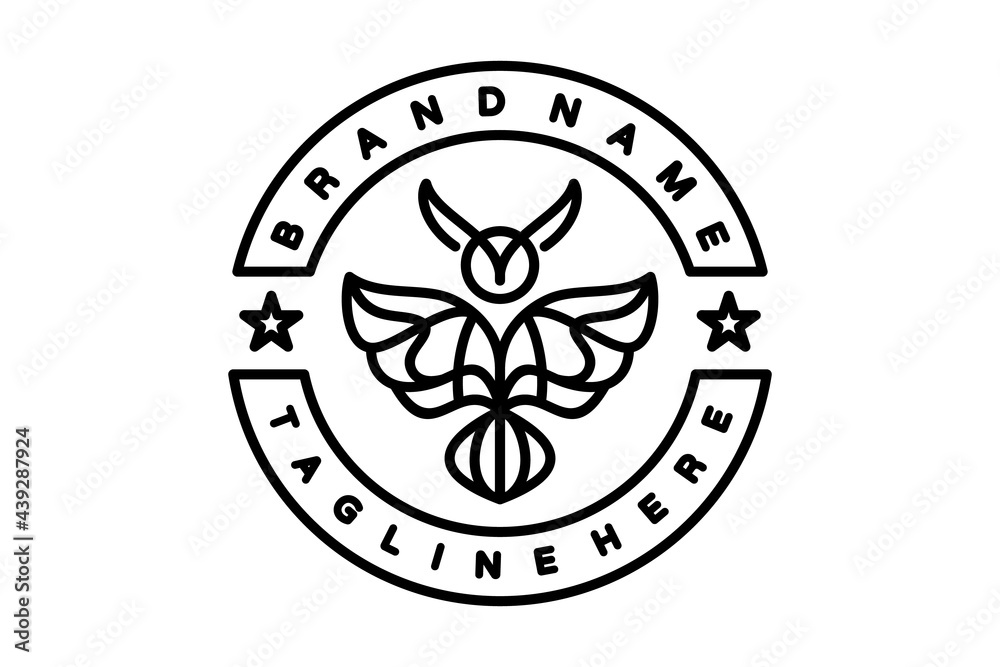Vector logo design Owl with circular writing for logos, t-shirts and others all you wish Vector logo design Owl with circular writing for logos, t-shirts and others all you wish