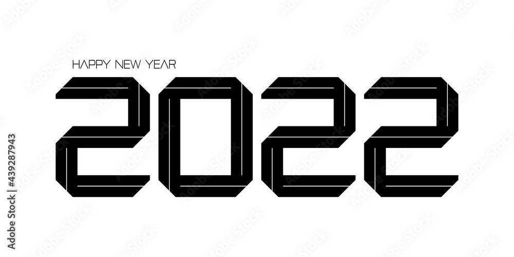 2022 Happy New Year. 2022 modern text vector luxury design black and white color. Happy new year card. 2022 Happy New Year. 2022 modern text vector luxury design black and white color. Happy new year card.