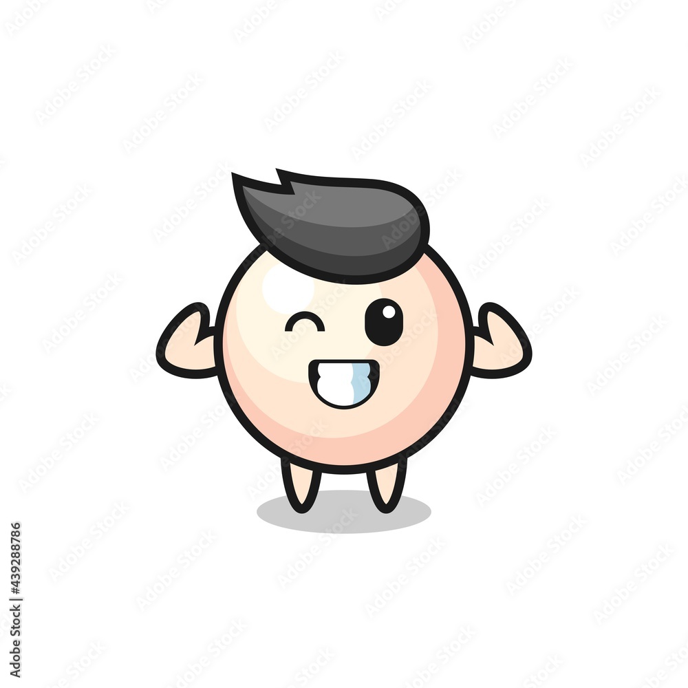 the muscular pearl character is posing showing his muscles the muscular pearl character is posing showing his muscles