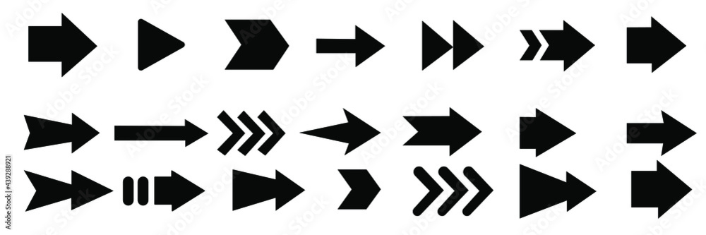 Set arrows flat icons. Vector simple flat icon. Set arrows flat icons. Vector simple flat icon.