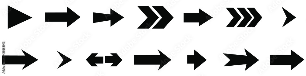 Set arrows flat icons. Vector simple flat icon.
