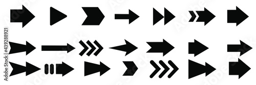 Set arrows flat icons. Vector simple flat icon.