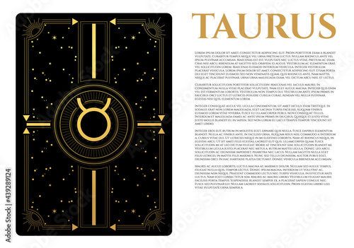 black and gold picture of taurus sign