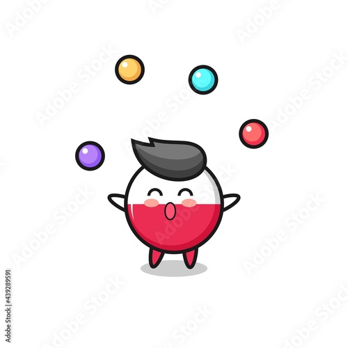 Wallpaper Mural the poland flag badge circus cartoon juggling a ball Torontodigital.ca