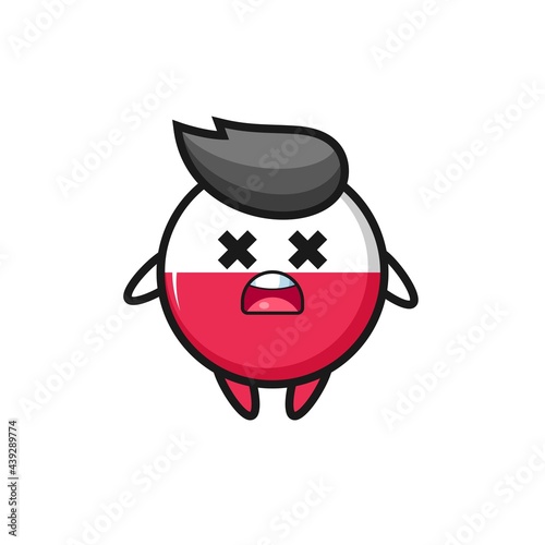 the dead poland flag badge mascot character