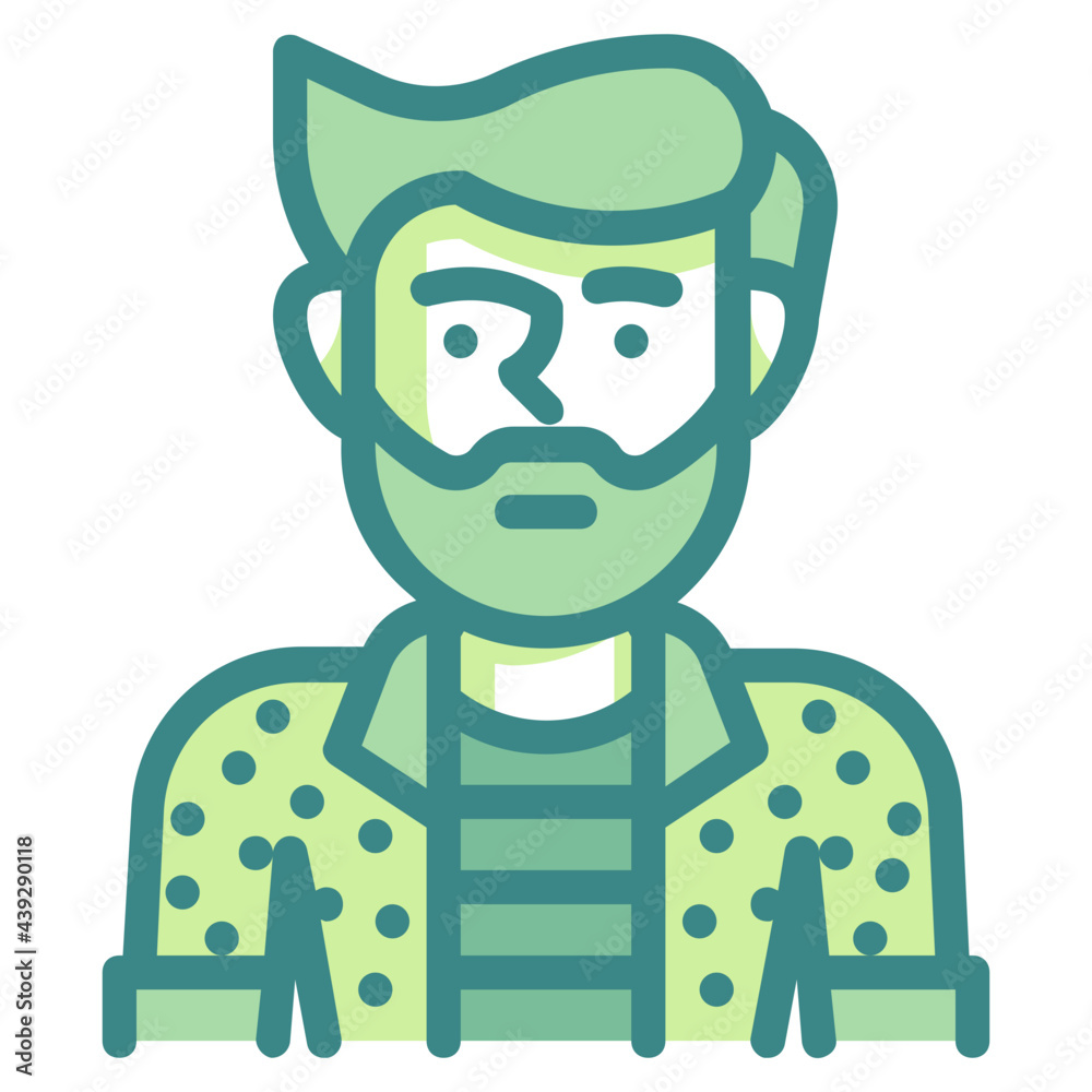 hipster green twotone line icon hipster green twotone line icon