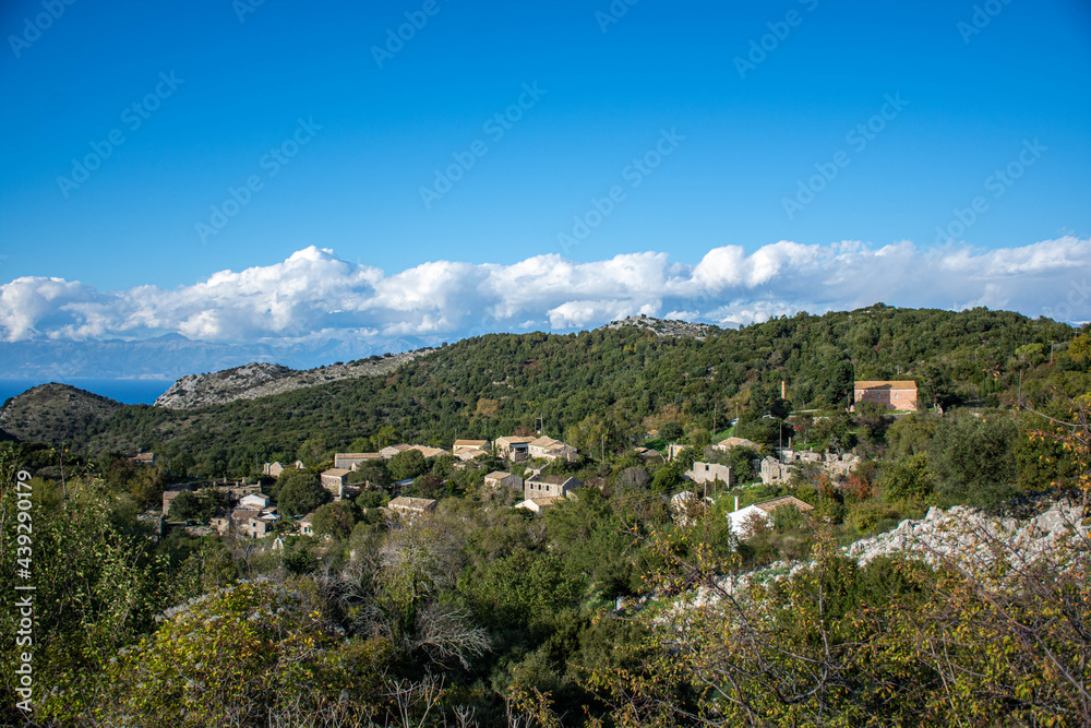 Old Perithia village in Corfu 