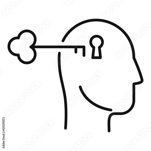 Key to psychological problem icon, outline style