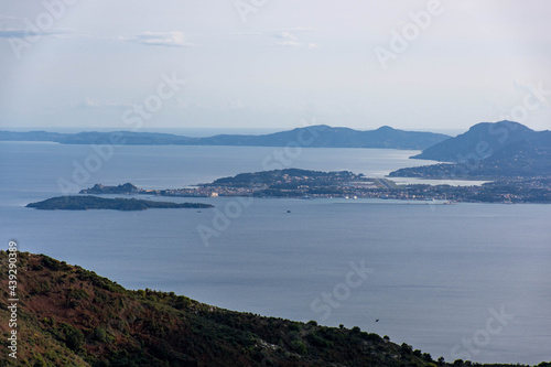 view of the corfu island from pantokrator