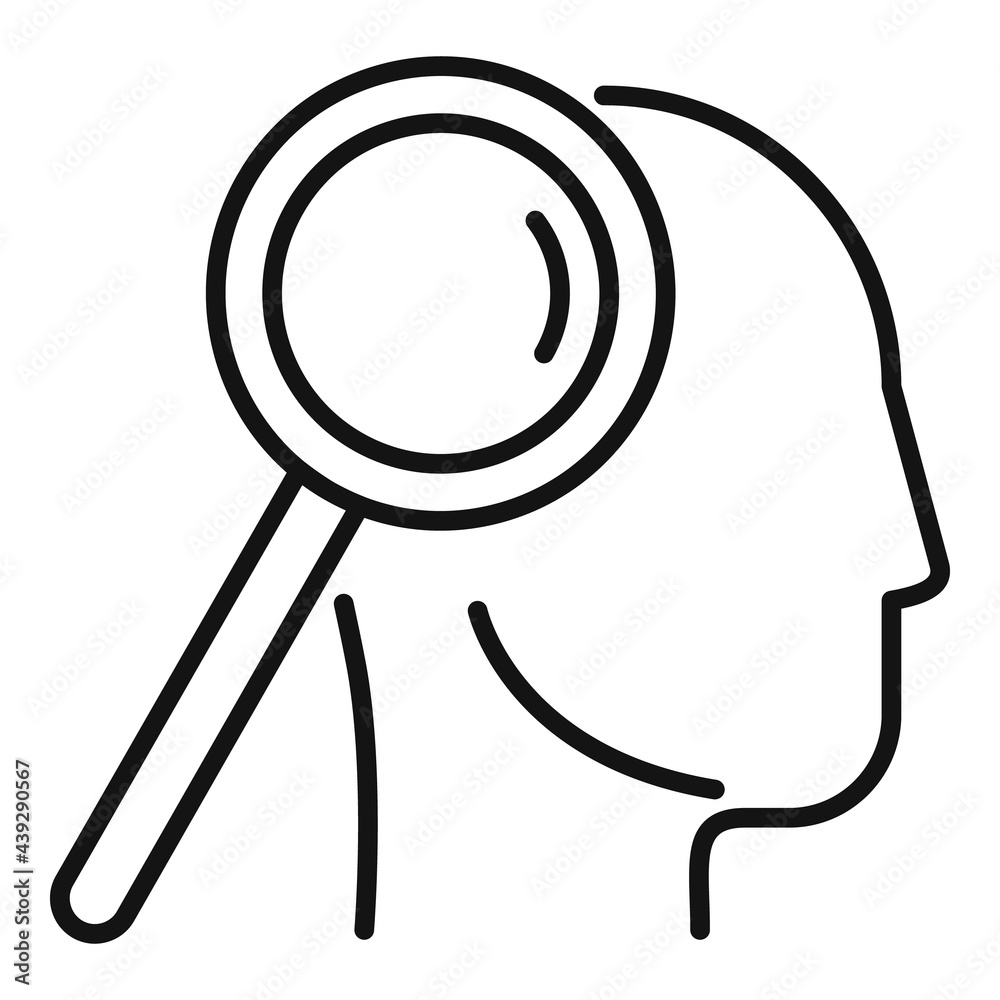 Finding solution icon, outline style Finding solution icon, outline style